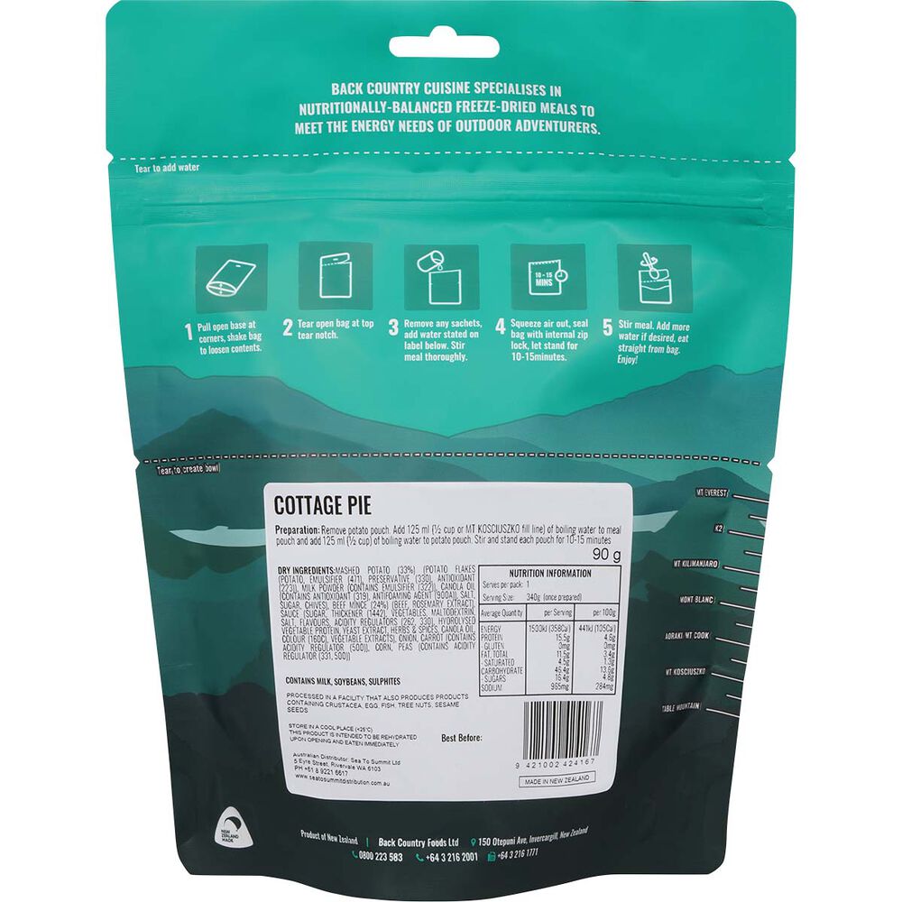  Back Country Cuisine Freeze Dried Cottage Pie 1 Serve