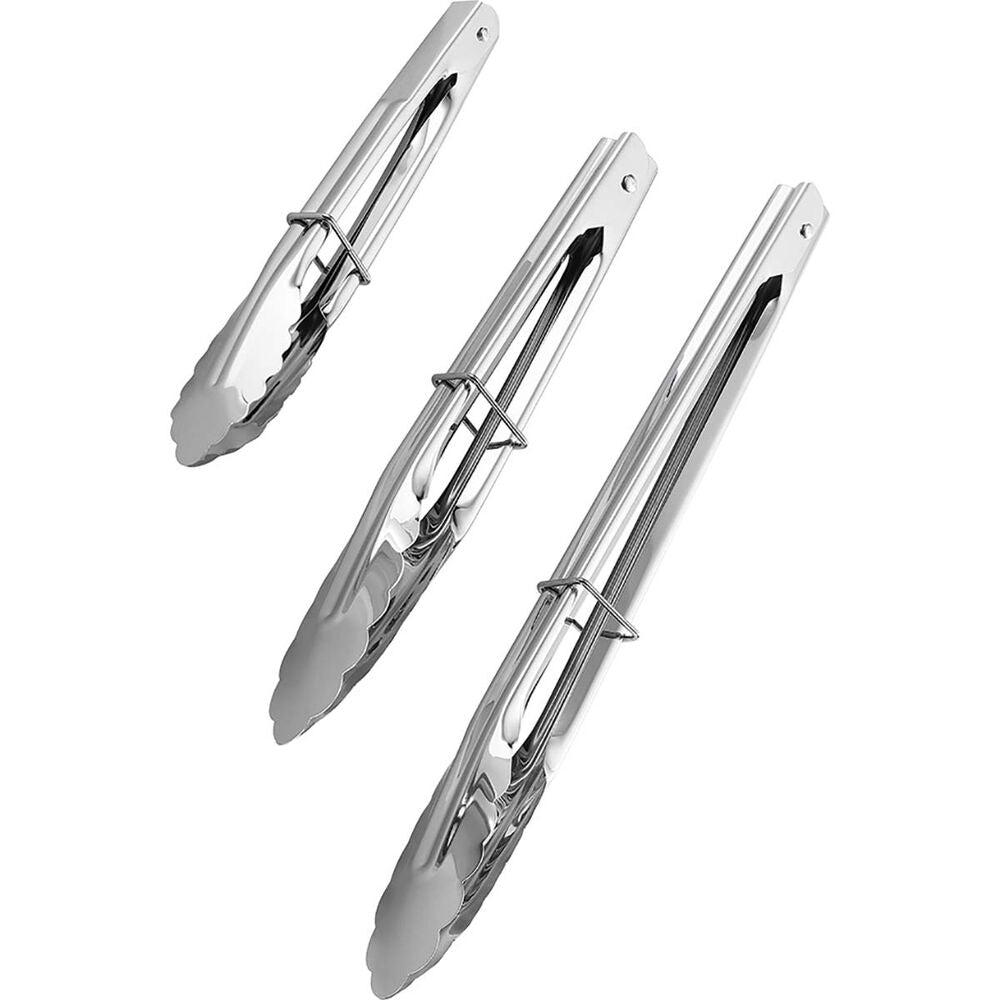  BCF Stainless Steel 3 BBQ Tongs Set