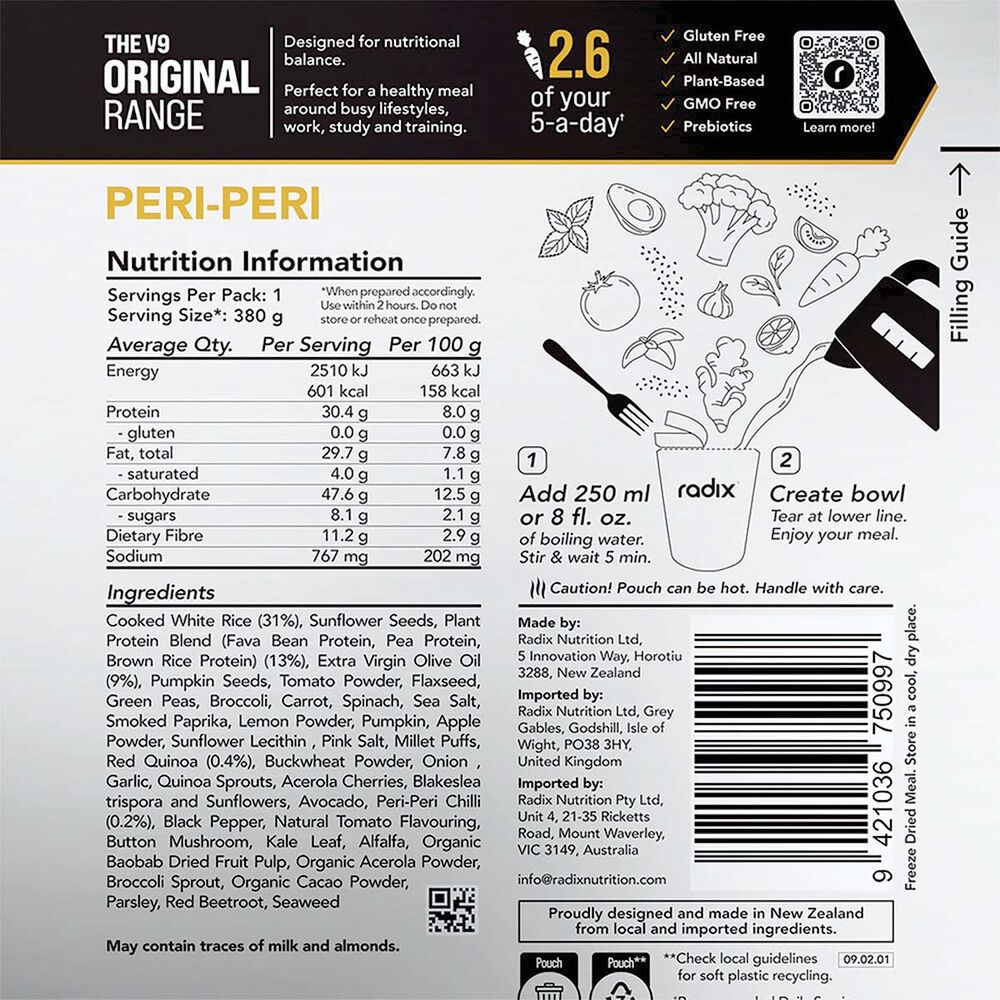  Radix Nutrition Freeze Dried Peri-Peri Original 600kcal