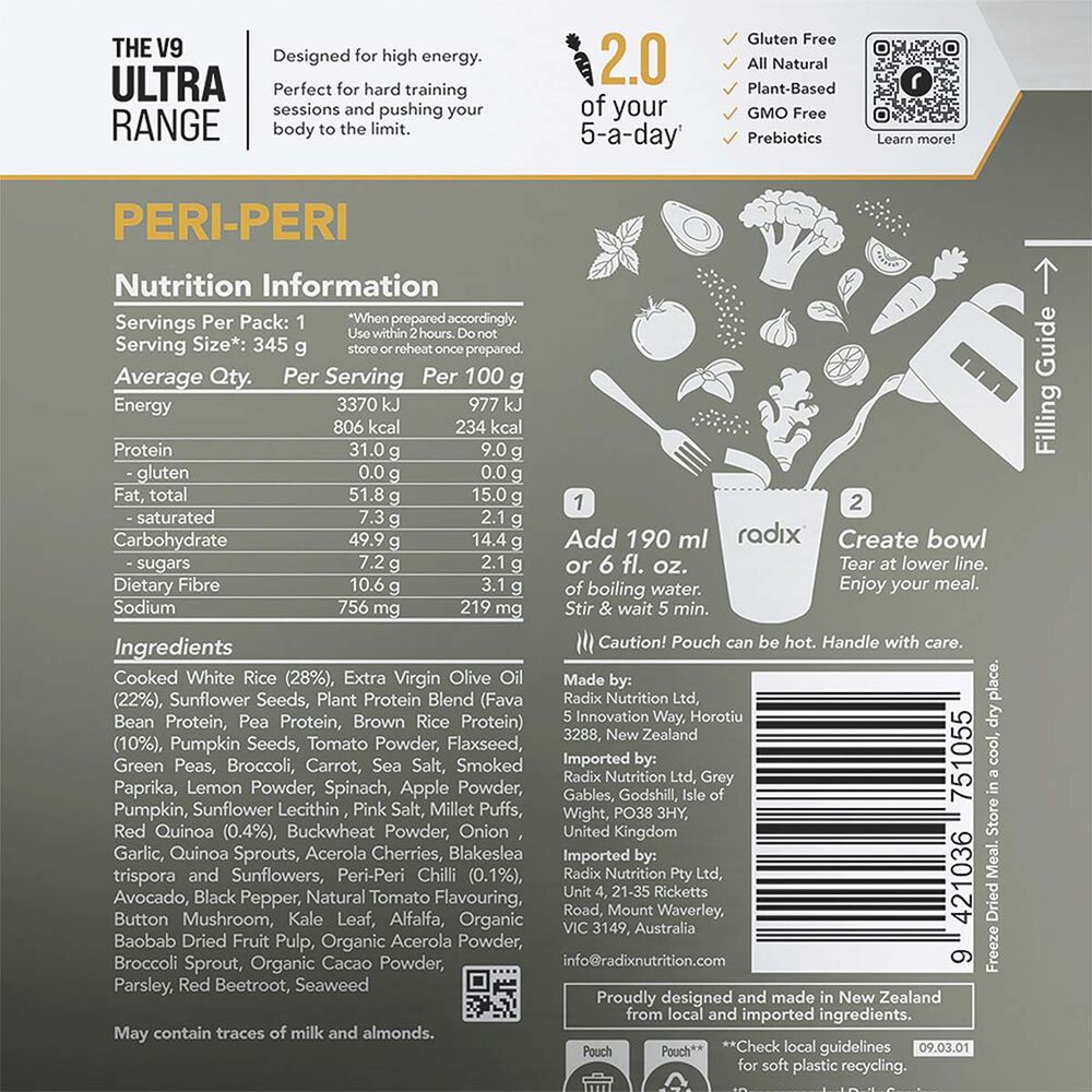  Radix Nutrition Freeze Dried Peri-Peri Ultra 800kcal