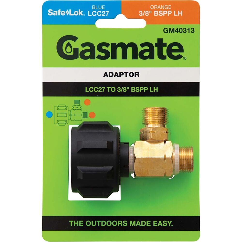  Gasmate LCC27 To Twin 3/8" BSPP LH Adaptor