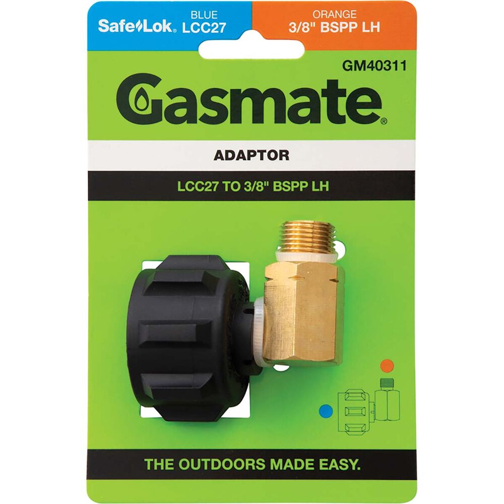  Gasmate LCC27 To 3/8" BSPP LH 90 Degree Adaptor