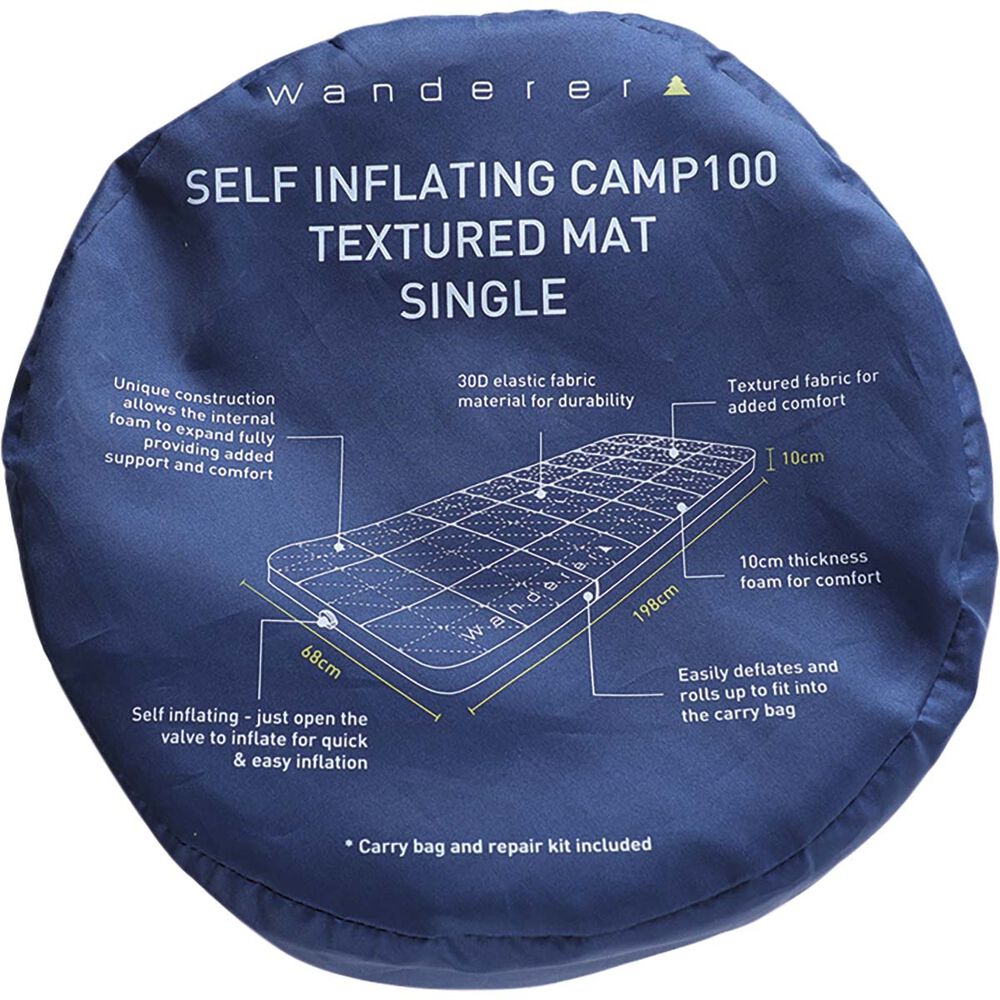 Wanderer Camp100 Textured Self-Inflating Bonded Single Mat