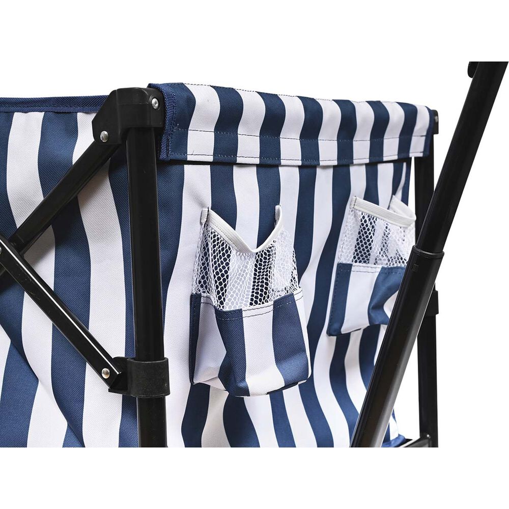  Wanderer Flat Fold Beach Cart 100kg Nautical Stripe
