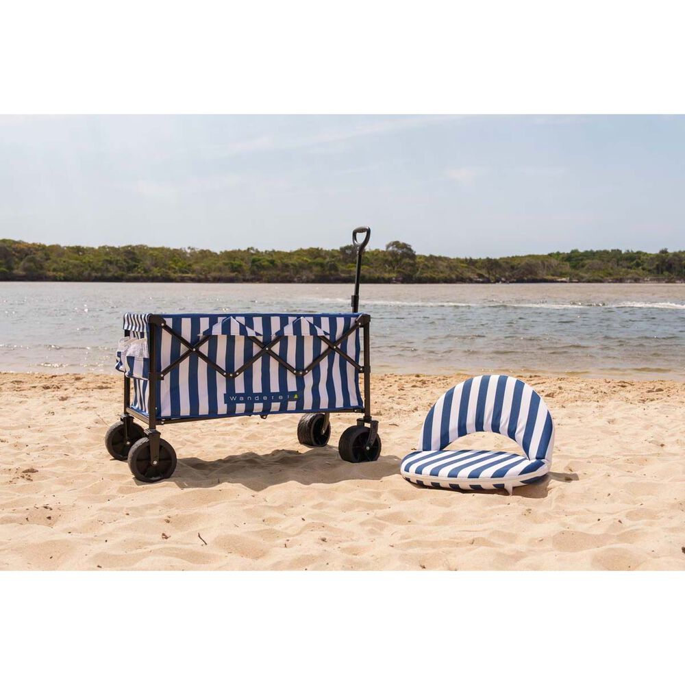  Wanderer Flat Fold Beach Cart 100kg Nautical Stripe