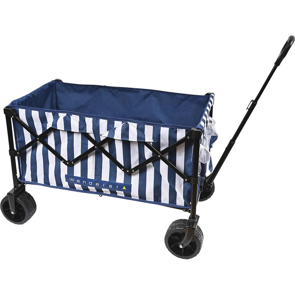  Wanderer Flat Fold Beach Cart 100kg Nautical Stripe