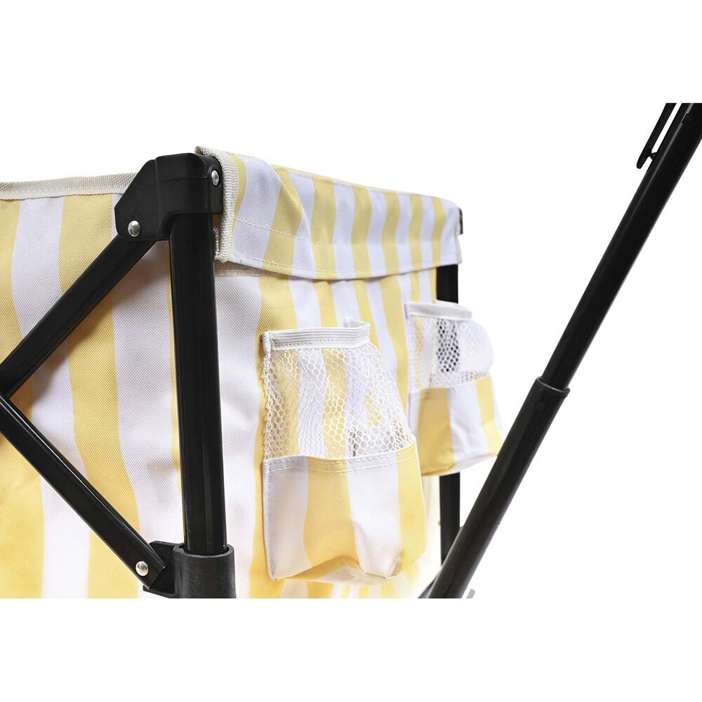  Wanderer Flat Fold Beach Cart 100kg Yellow Stripe