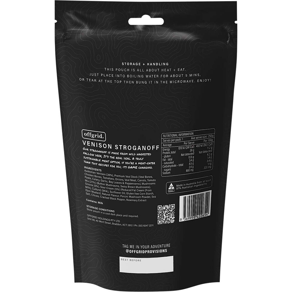  Offgrid Venison Stroganoff Heat And Eat Meal 250g