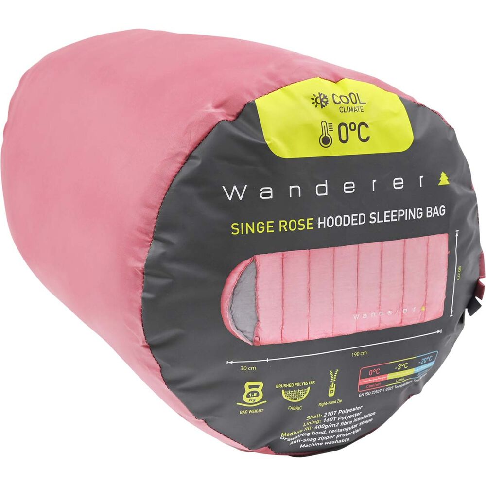  Wanderer Singe 0° Rose Hooded Sleeping Bag