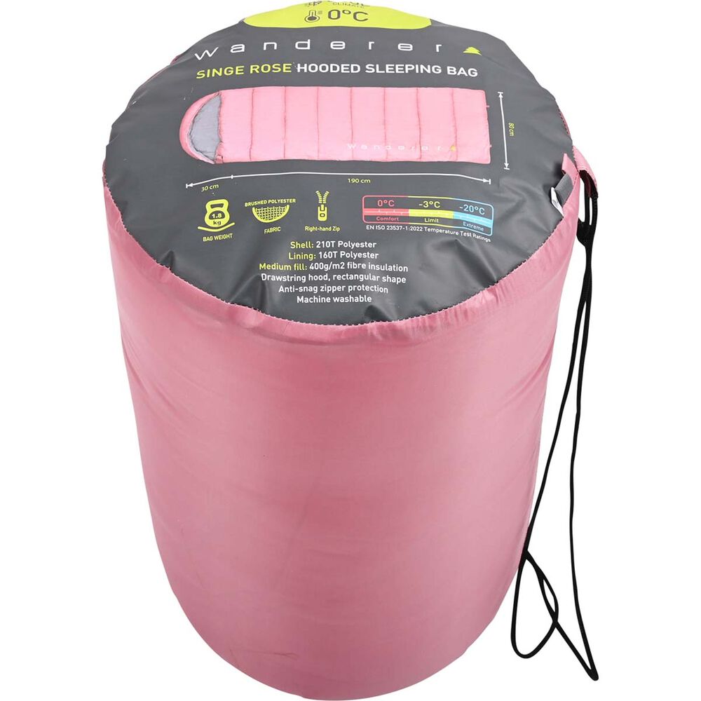  Wanderer Singe 0° Rose Hooded Sleeping Bag