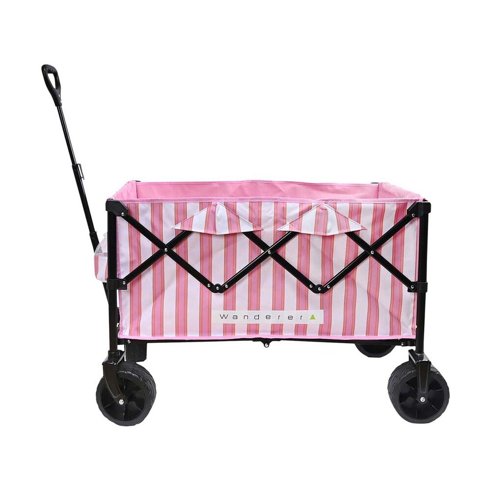  Wanderer Flat Fold Beach Cart 100kg Pink Stripe