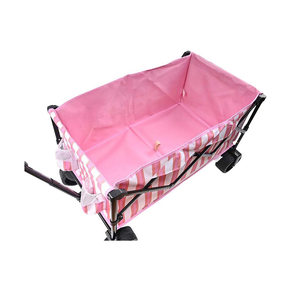  Wanderer Flat Fold Beach Cart 100kg Pink Stripe