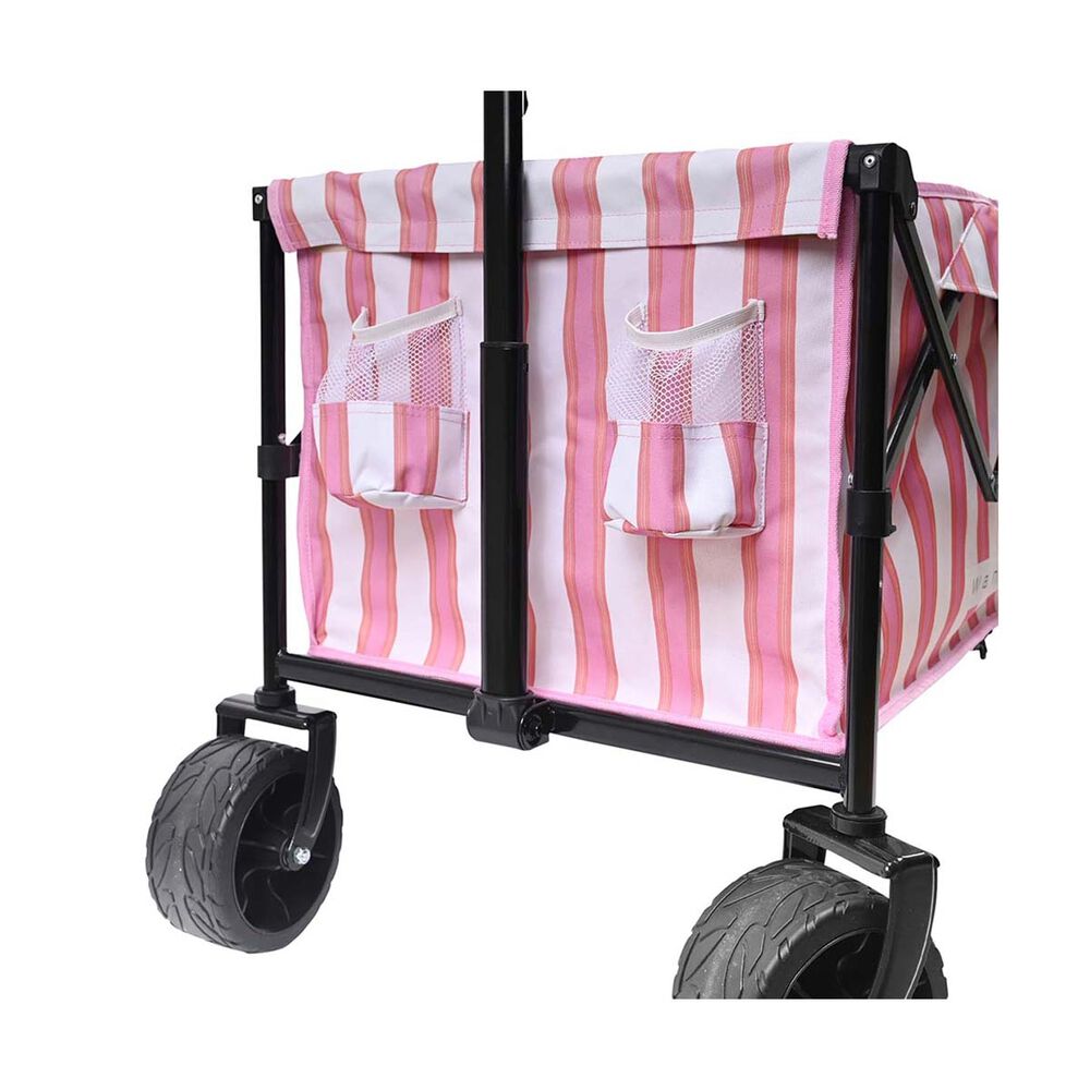  Wanderer Flat Fold Beach Cart 100kg Pink Stripe